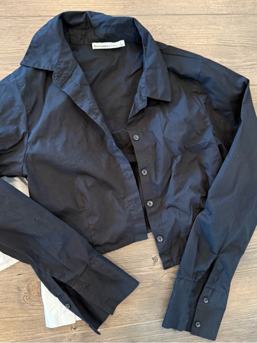 Abercrombie & Fitch Collared Crop Boxy Blouses Size Small - Picture 3 of 5